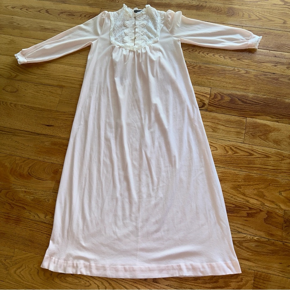 Vintage Chisthian Dior Lingerie with Lace Trim Light Pink Size Small - Picture 1 of 16